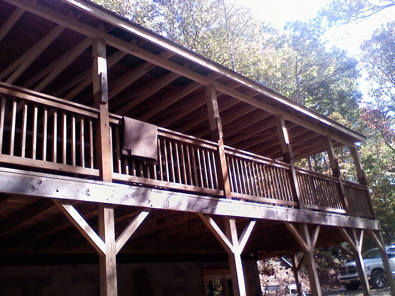 Timber framing under a new elevated porch and deck — Roof Leak Repair in Wauconda by Roofing Brothers